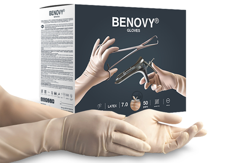 Перчатки хирургические акушерские с удлиненной манжетой 400 мм Benovy Pro Sterile Gynecology , цена за пару-132 рубля